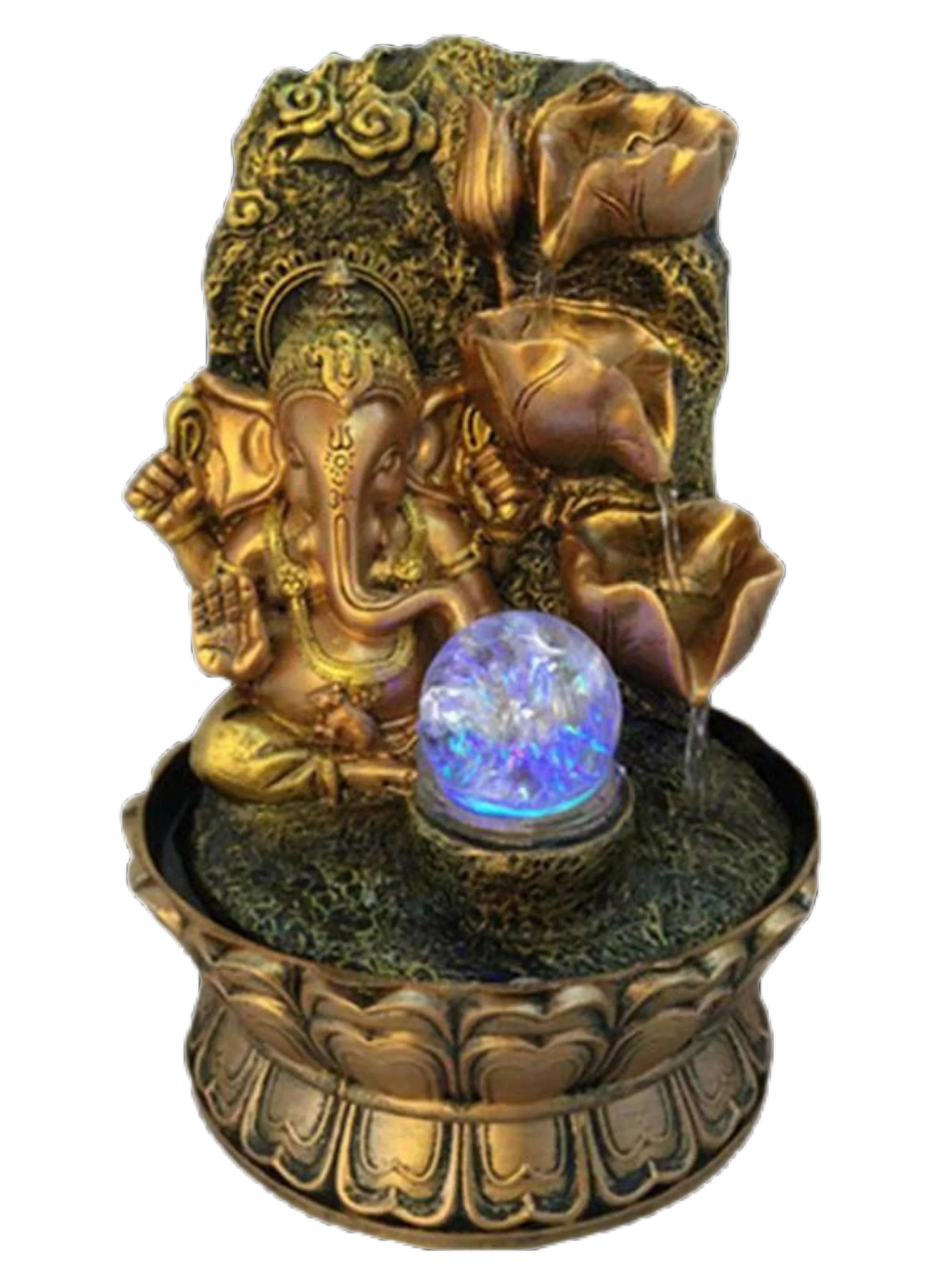 Golden Resin Ganesha Water Fountain / Ruchi