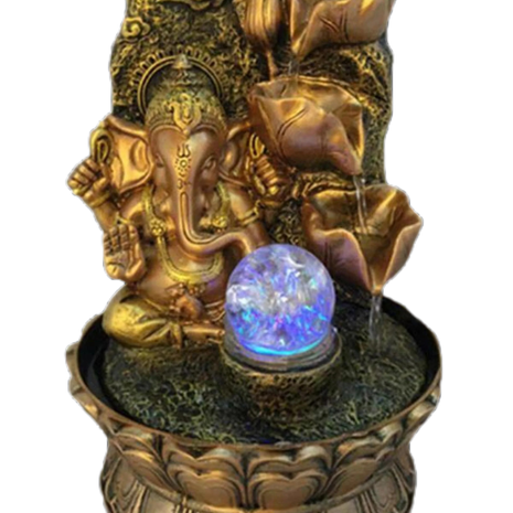 Golden Resin Ganesha Water Fountain / Ruchi