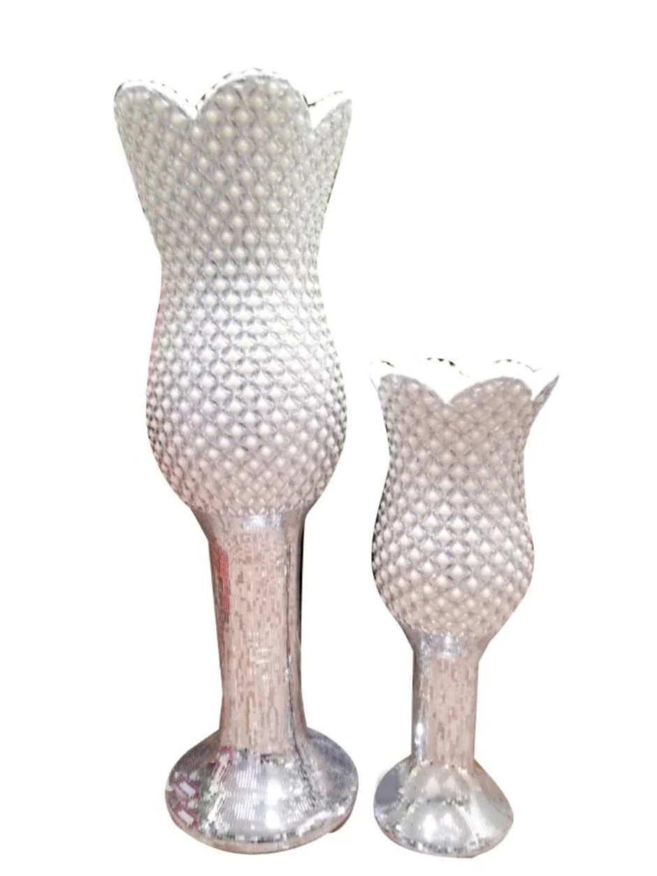 Pearl Embellished Floor Vase / Ruchi