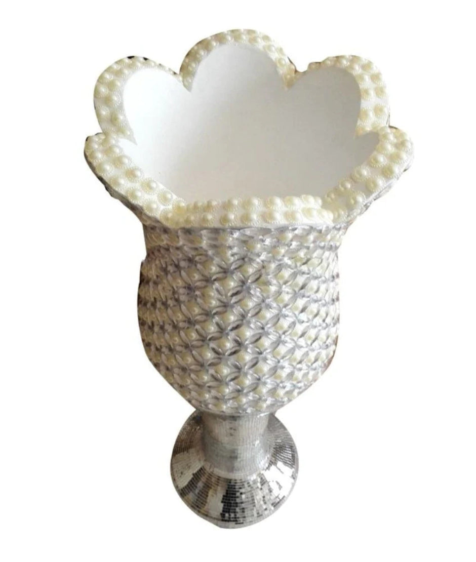 Pearl Embellished Floor Vase / Ruchi