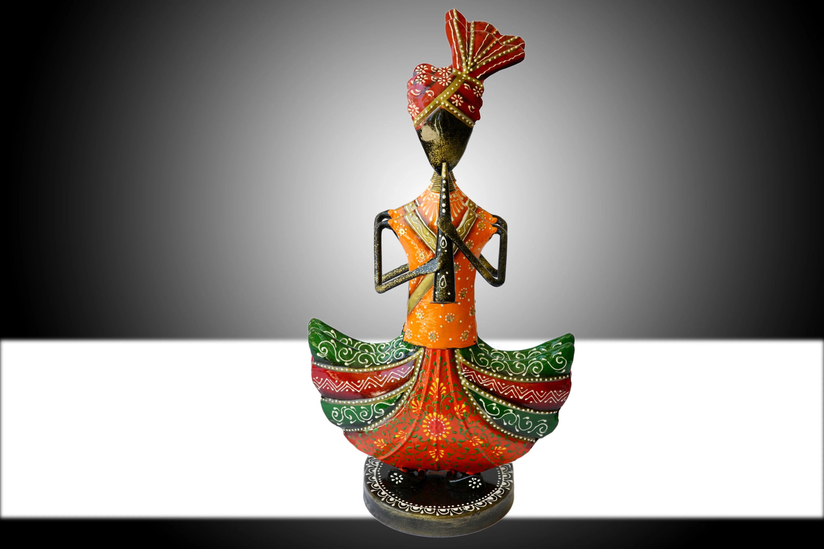 Colorful Metal Statue With Musical Instrument / Ruchi