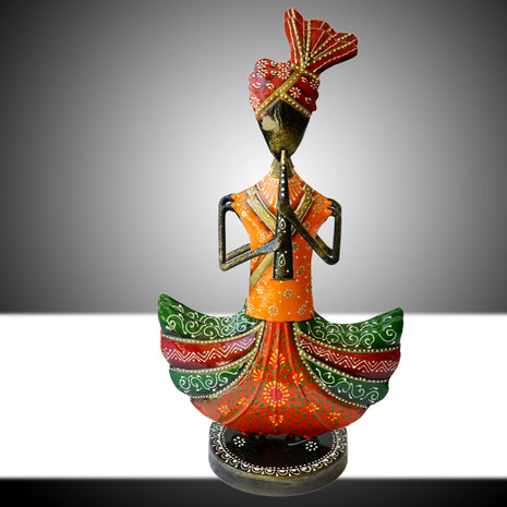 Colorful Metal Statue With Musical Instrument / Ruchi