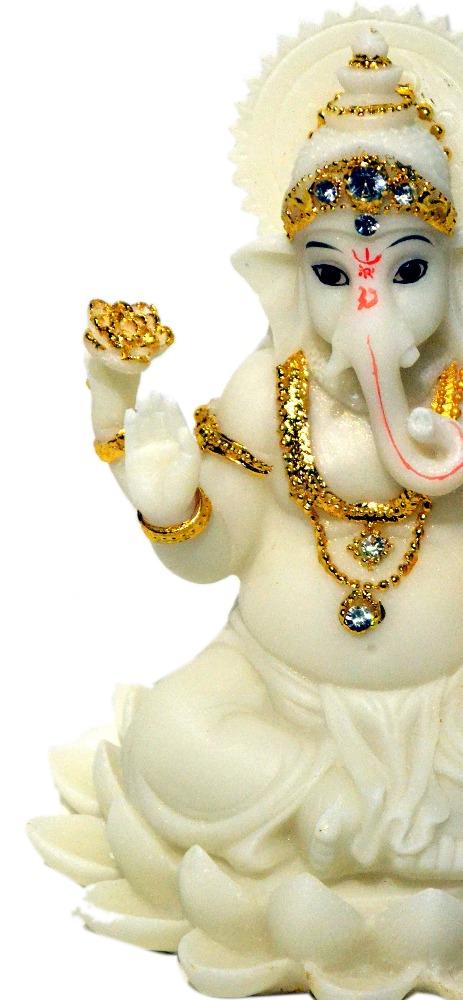 Decorative Entrancing White And Gold Show Piece Of Idol / Ruchi