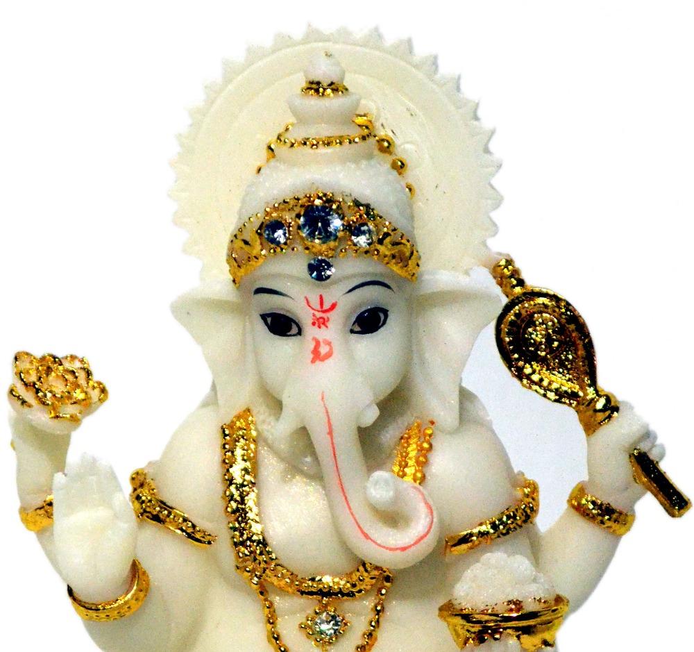Decorative Entrancing White And Gold Show Piece Of Idol / Ruchi