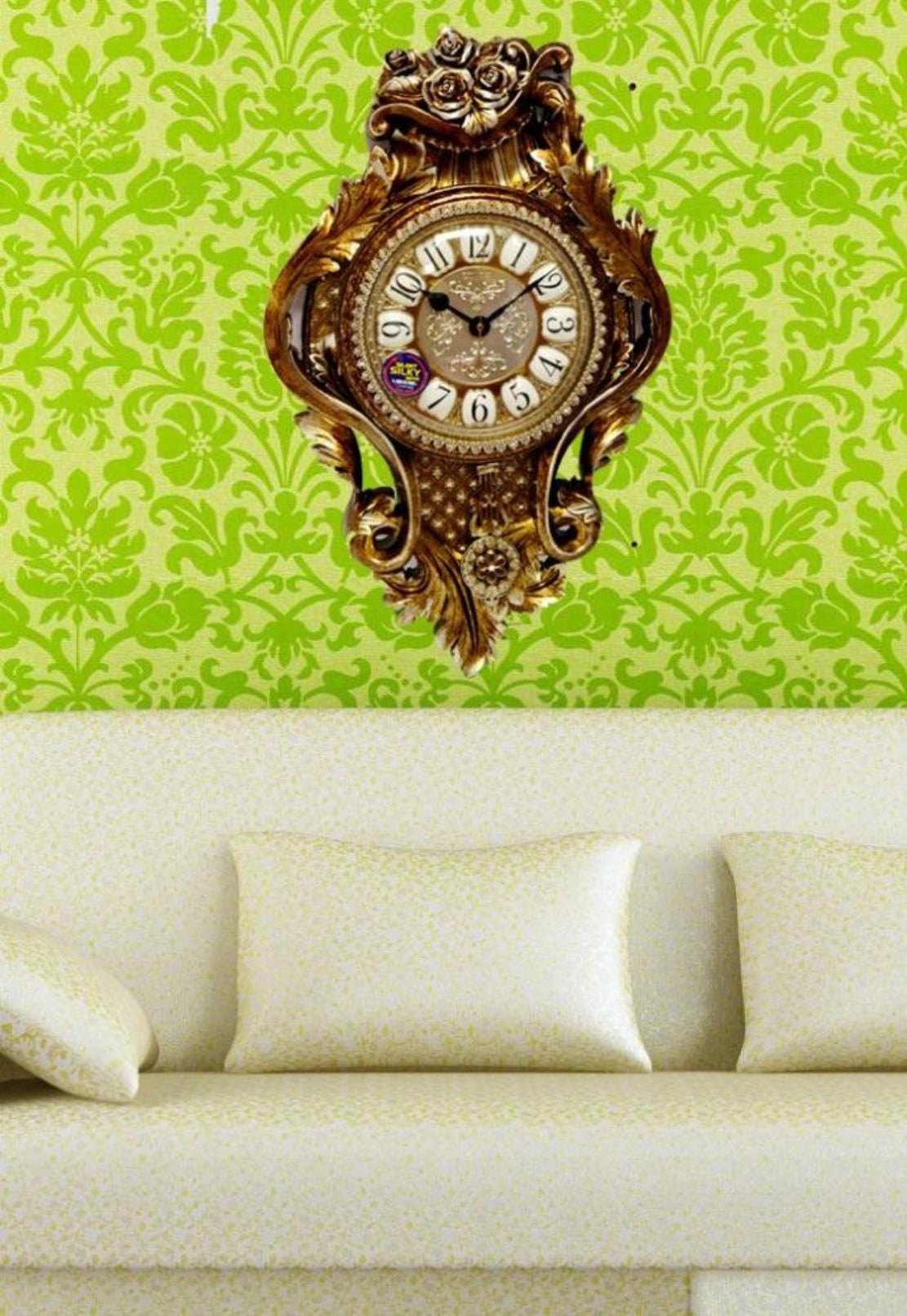 Impressive Gold European Metal Clock / Ruchi