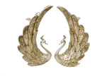 2 Piece Golden Metal Peacock Figurine / Ruchi