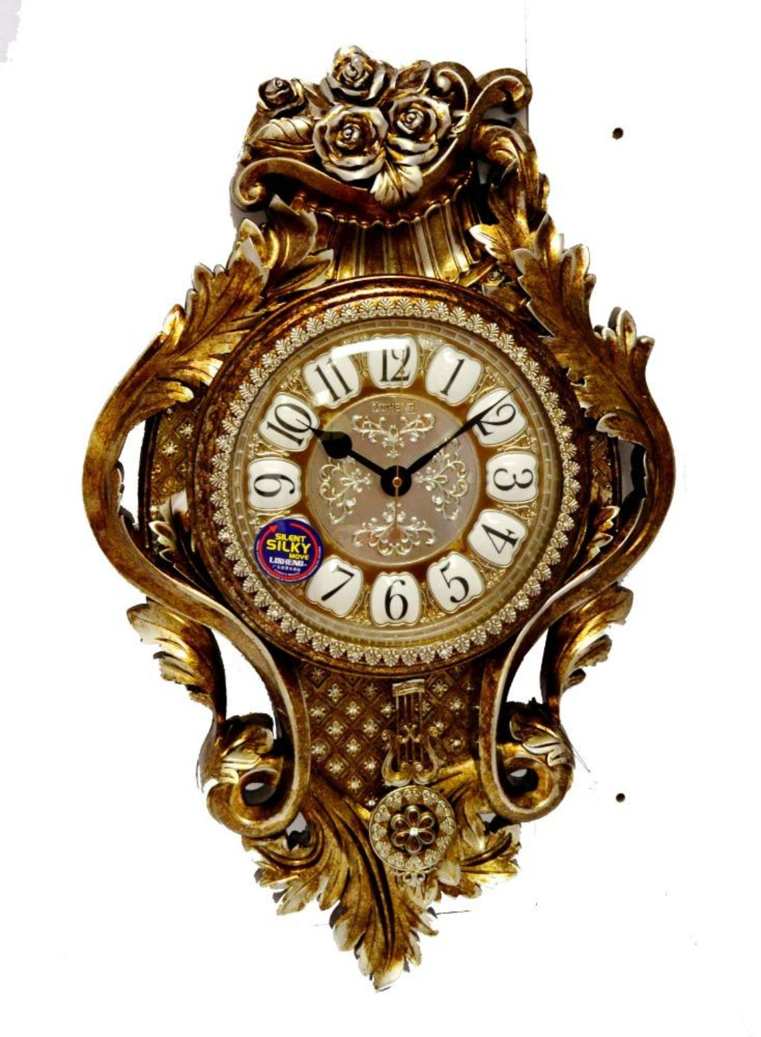 Impressive Gold European Metal Clock / Ruchi