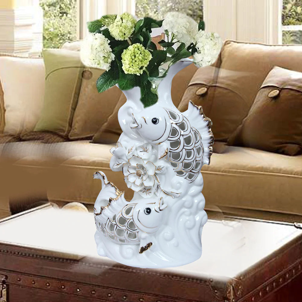 Sophisticated Aquatic Ceramic Vase / Ruchi